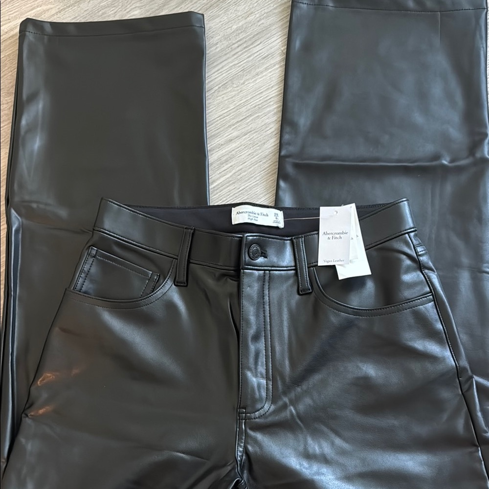 Black Leather Pants - 28 Long - Picture 4 of 7